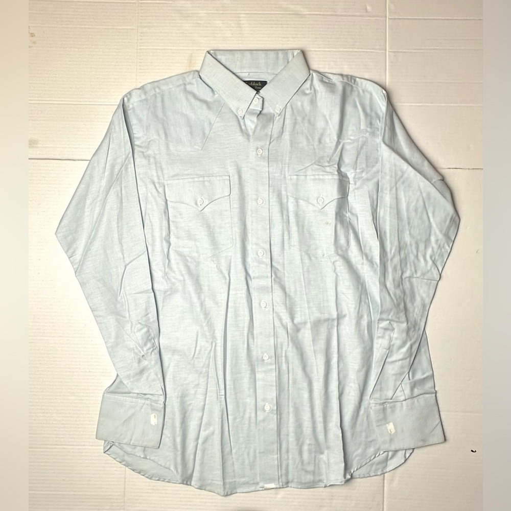 Vintage Ruddock Bros Shirt Mens‎ 17 - 36 Button Down Blue Dress Business 80s